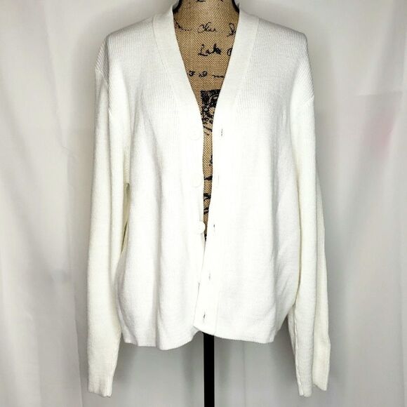 Elegant White Women's Cardigan - Picture 1 of 3